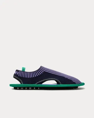 1000CHIODI Knit Blue / Lilac Flat Slip Ons