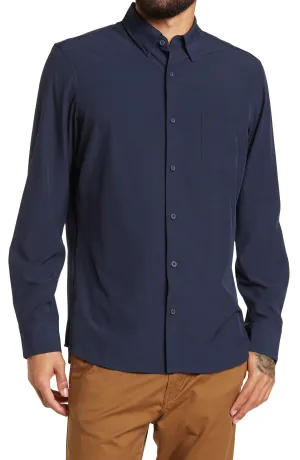14th & Union Slim Fit Navy Stretch Performance Button-up Shirt