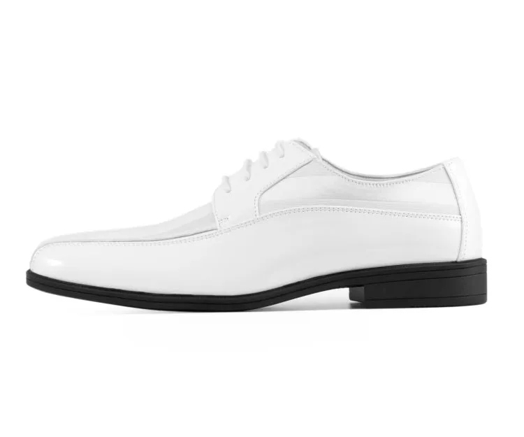 179 White Men’s Patent Leather Derby Shoes