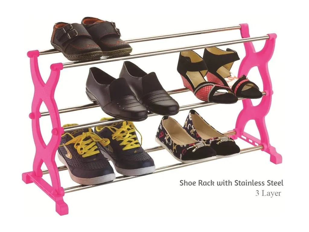 3 Layer Multipurpose Portable Folding Shoe Rack/Shoe Cabinet - H01343
