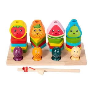 3in1 Multifunctional Shape Lacing Fruits and Fish Catch Activity - 566