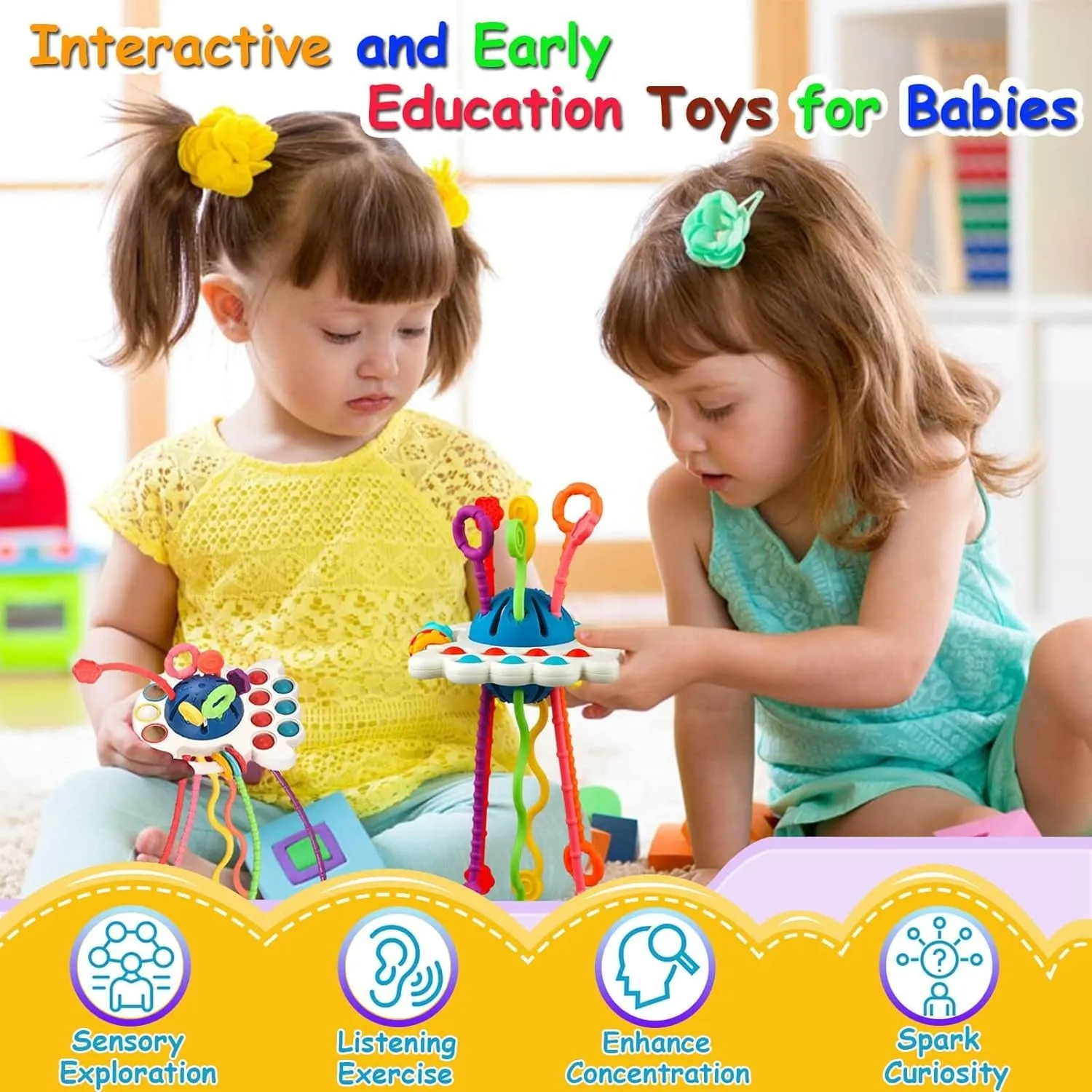 4 in 1 Pull String Motor Skills and Sensory Activity Toy - 859