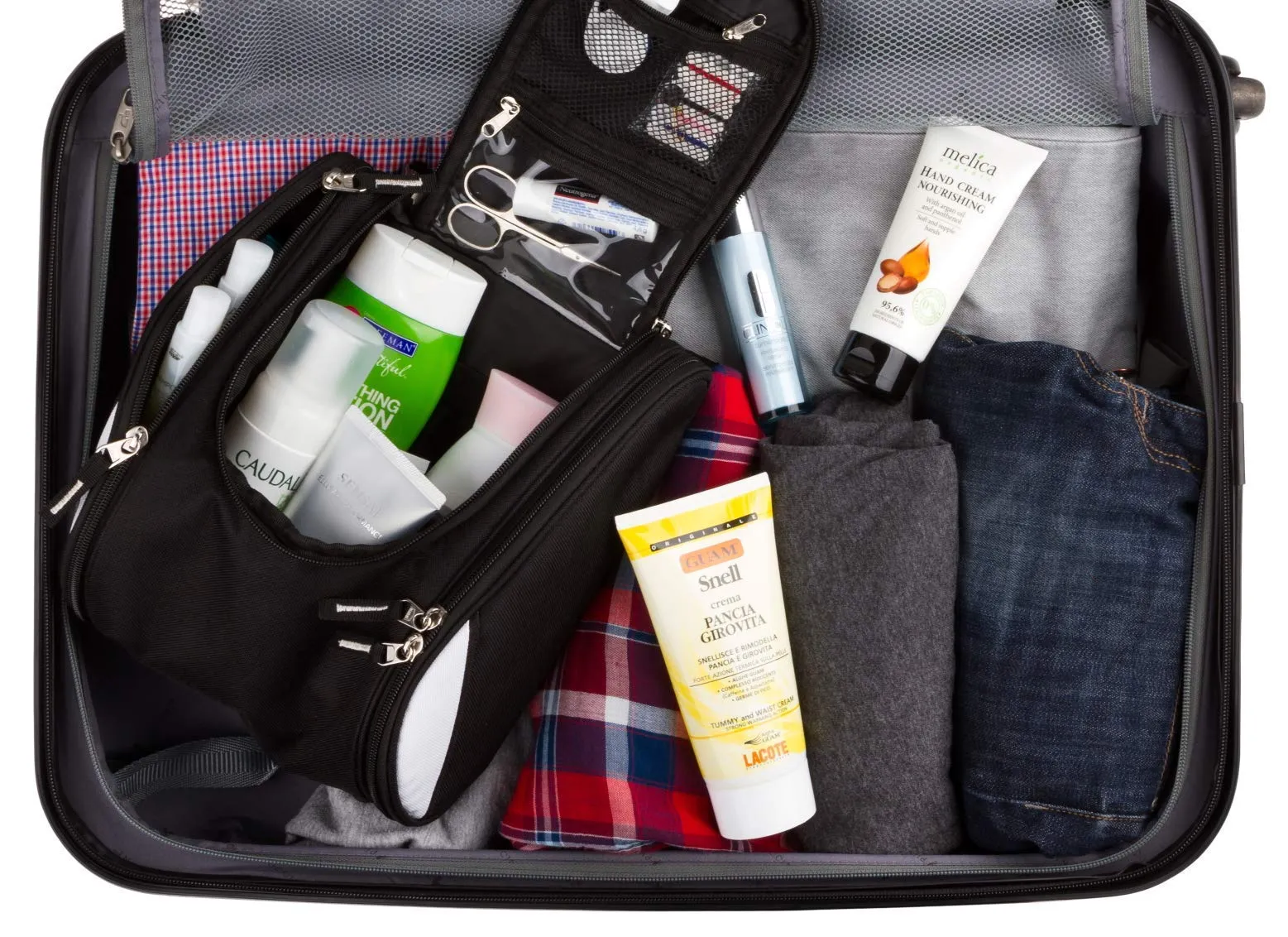 42 Travel Hanging Toiletry Bag – Large Kit Organizer for Men & Women – Spacious & Compact, 17 Compartments for all you need - Strong Zippers, Sturdy Hook, Water Resistant Black