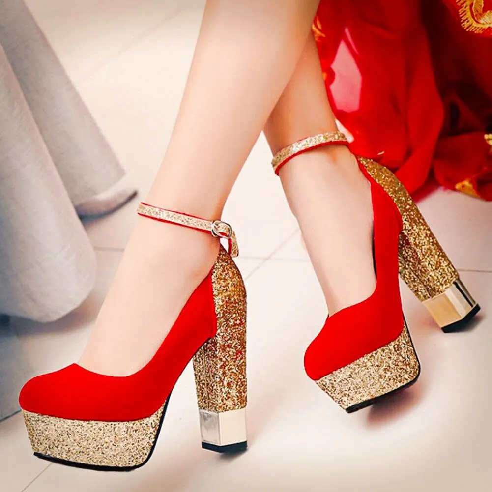 Amozae- SARAIRIS   New Top Quality Large Size 32-43 Bling Upper Pumps Shoes Women High Heels   Party Wedding Bride Shoes Woman