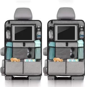 Backseat Car Organizer 2 Pack - Multifunctional Hanging Car Seat Storage with Tablet Holder, Custom Fit For Your Cars, Car Accessories