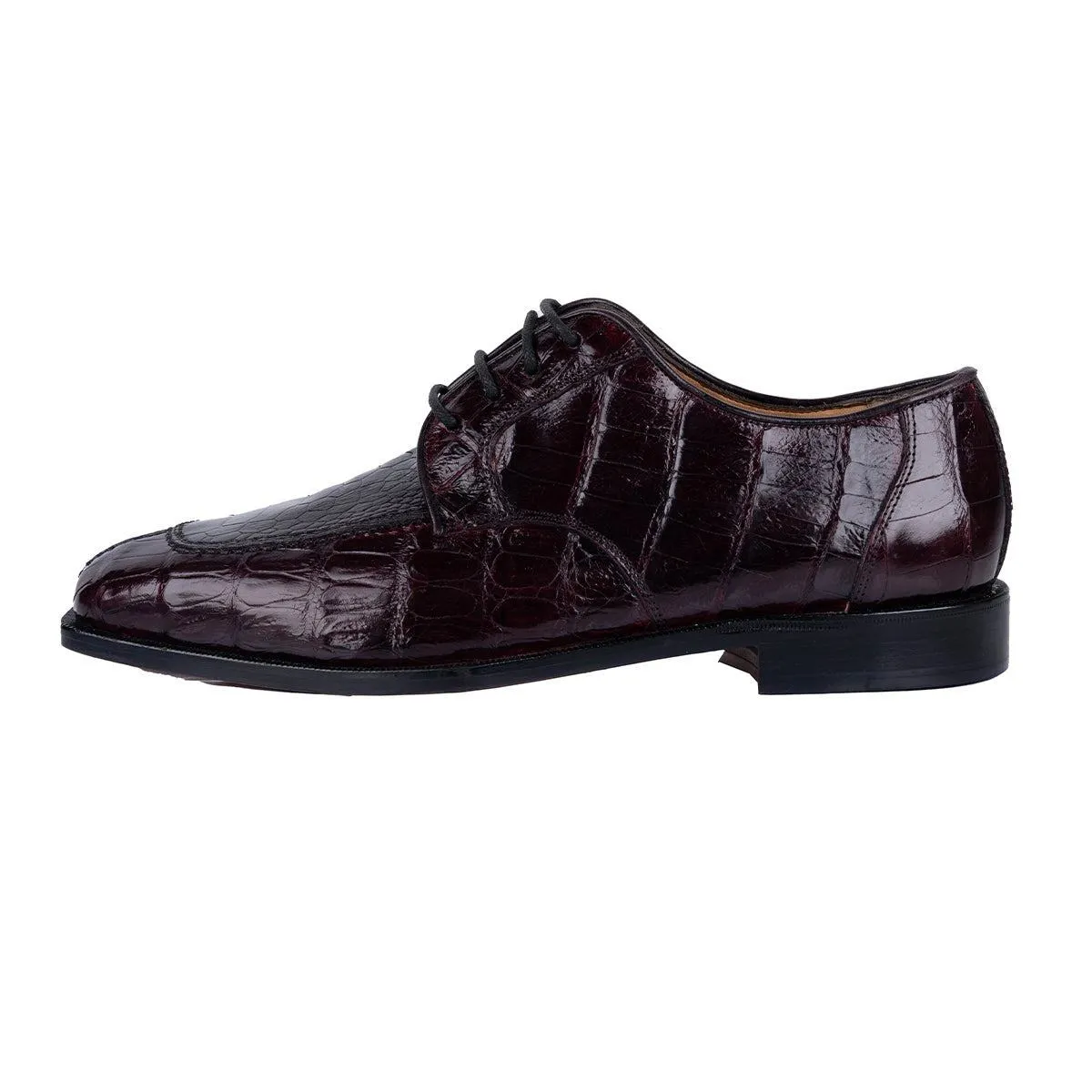 Belvedere Florence Formal Lace Ups Croc Embossed Leather Burgundy Colour For Men