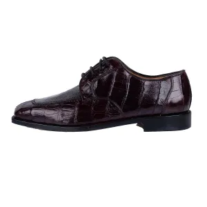Belvedere Florence Formal Lace Ups Croc Embossed Leather Burgundy Colour For Men