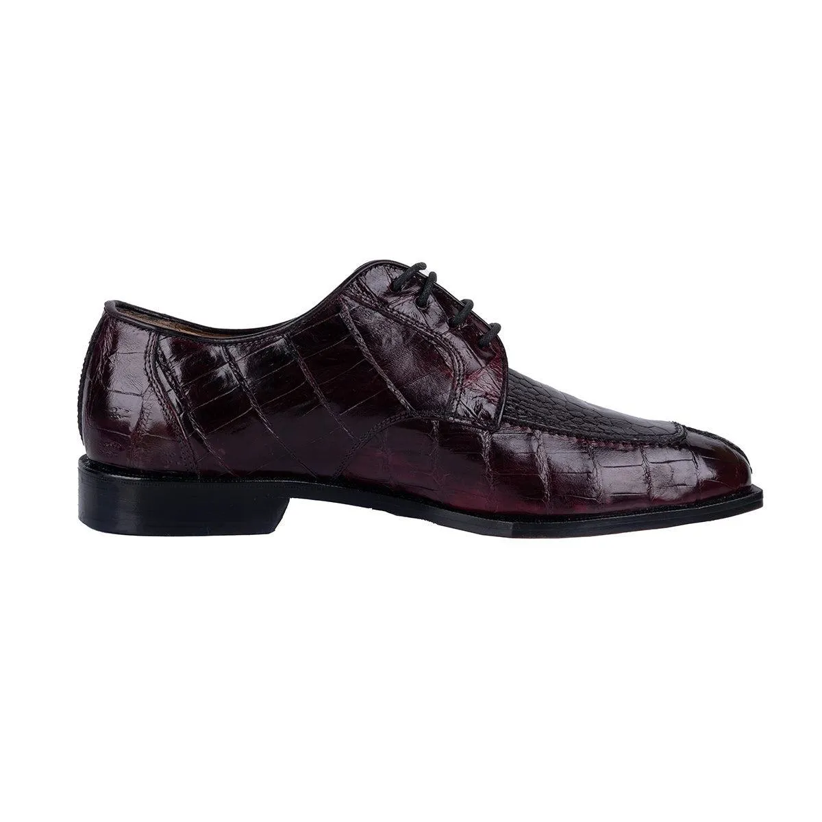 Belvedere Florence Formal Lace Ups Croc Embossed Leather Burgundy Colour For Men