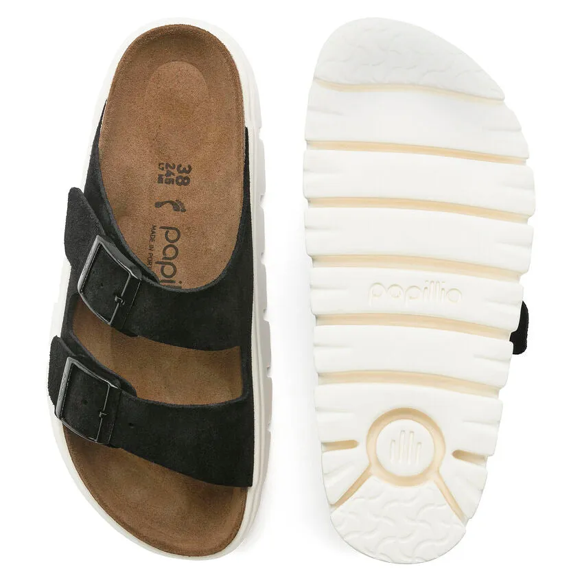 'Birkenstock' Women's Arizona Chunky Suede Leather Sandal - Black