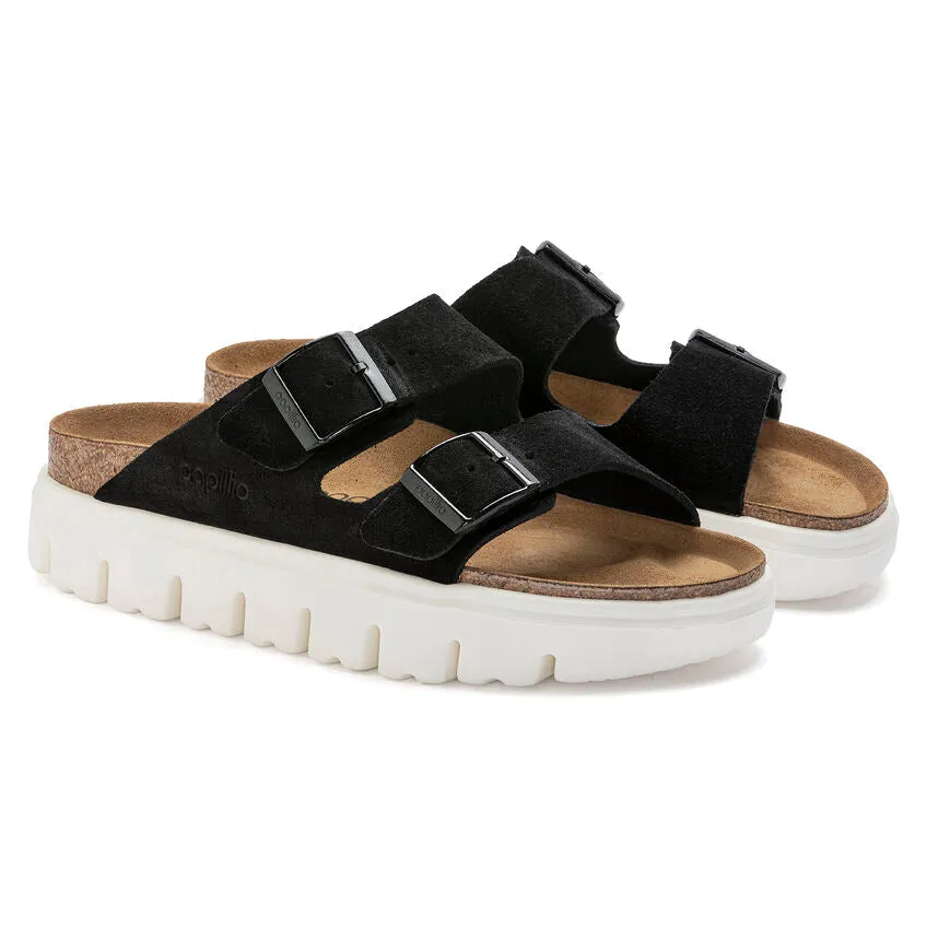 'Birkenstock' Women's Arizona Chunky Suede Leather Sandal - Black