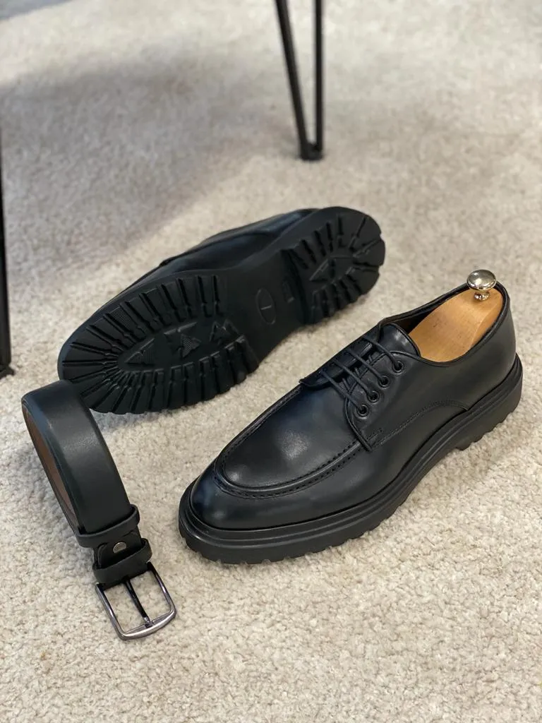 Black Derby Shoes for Men by GentWith.com | Free Worldwide Shipping