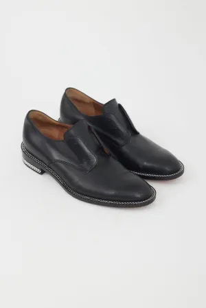 Black Leather Rosanna Chain Derby