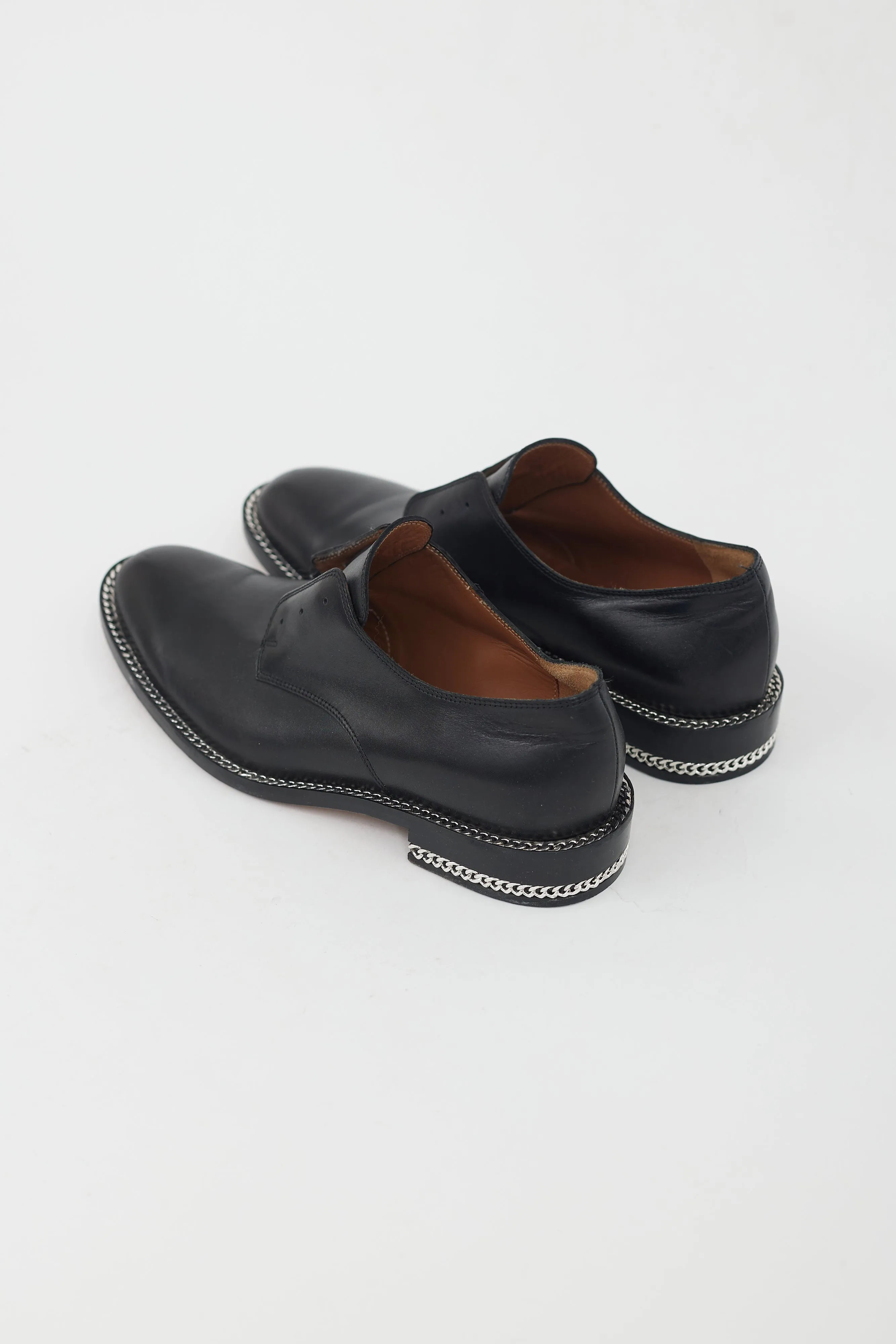 Black Leather Rosanna Chain Derby