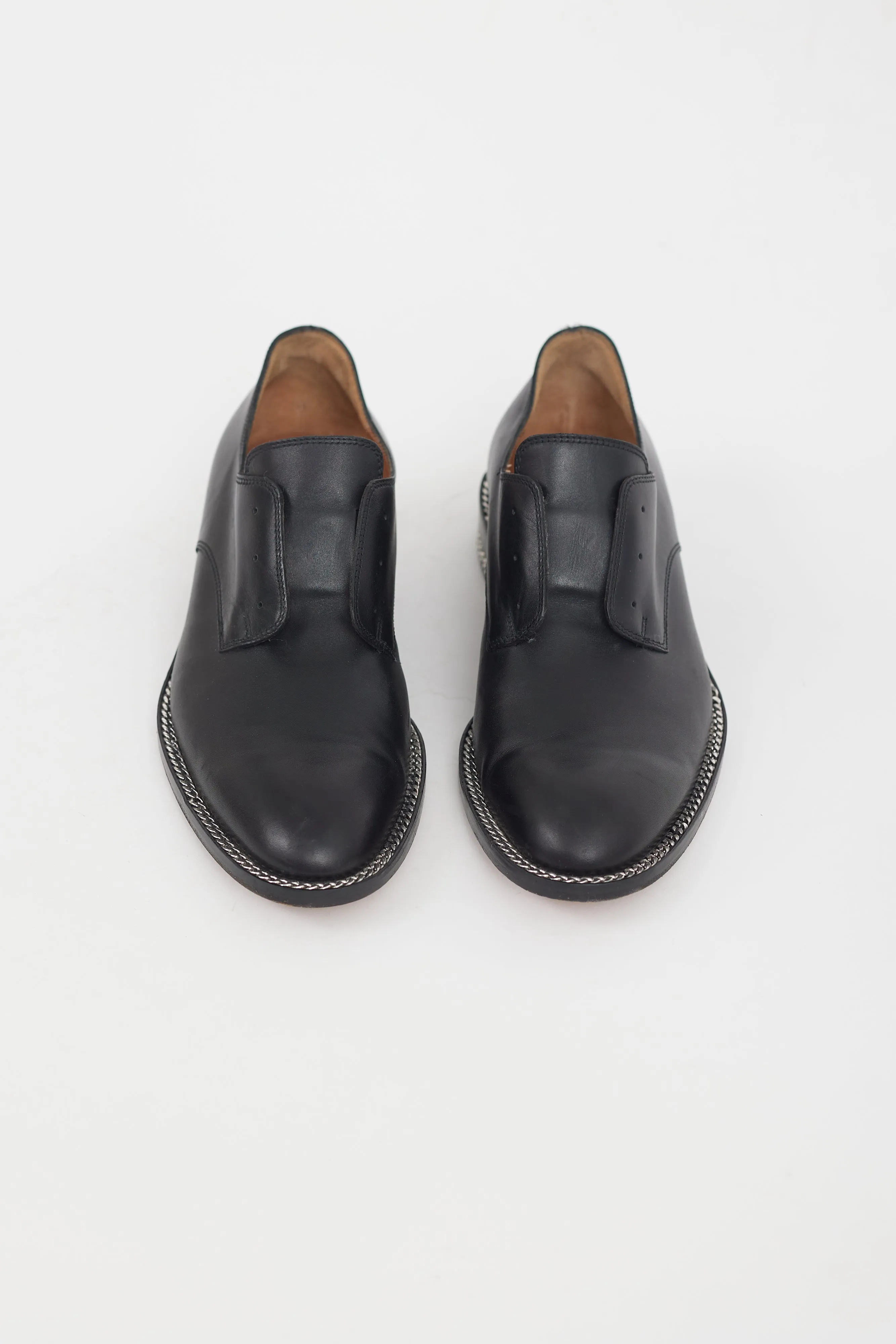 Black Leather Rosanna Chain Derby