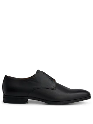 BOSS Embossed Leather Derby Shoes Black