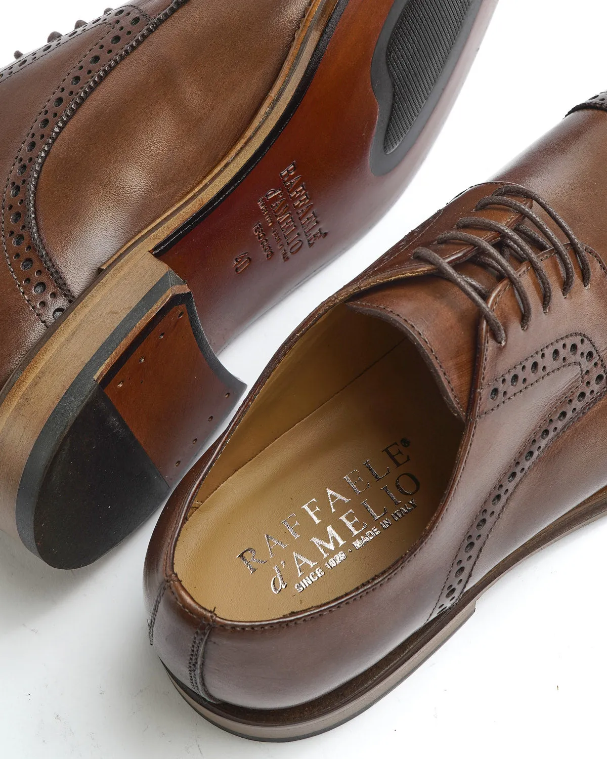 Brown Calf Brogued Cap Toe Derby Dress Shoe