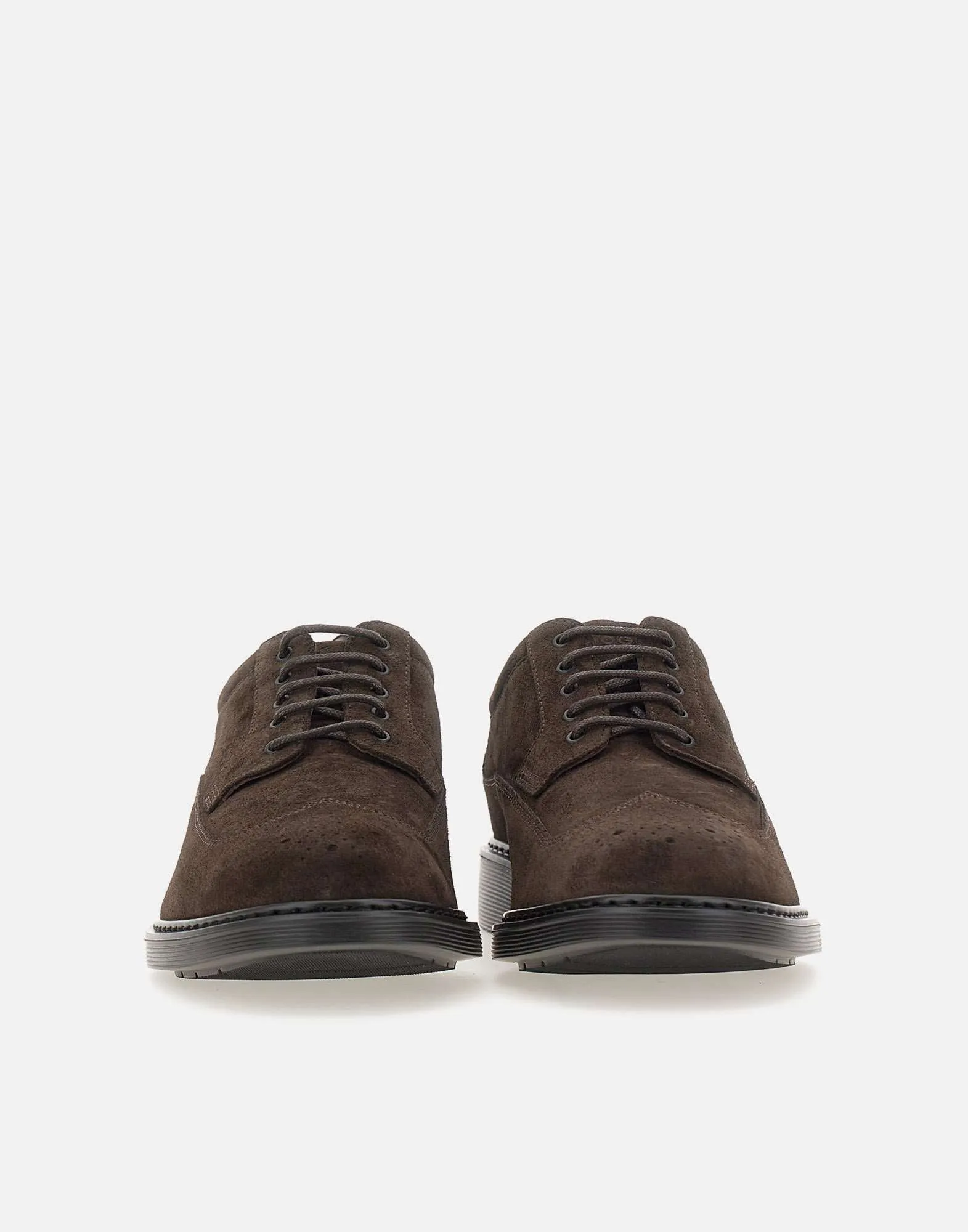 Brown Suede Lace-Up Derby Shoes