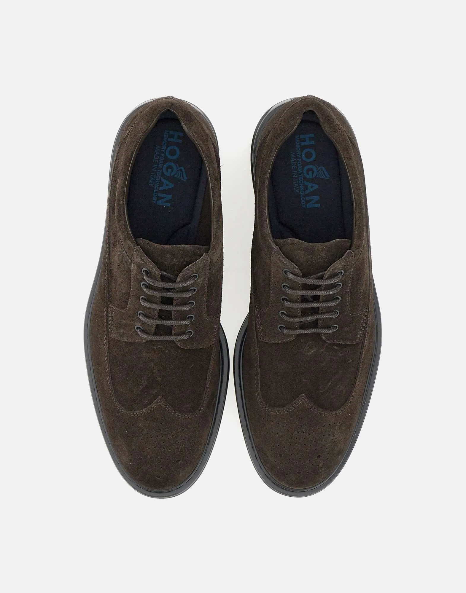 Brown Suede Lace-Up Derby Shoes