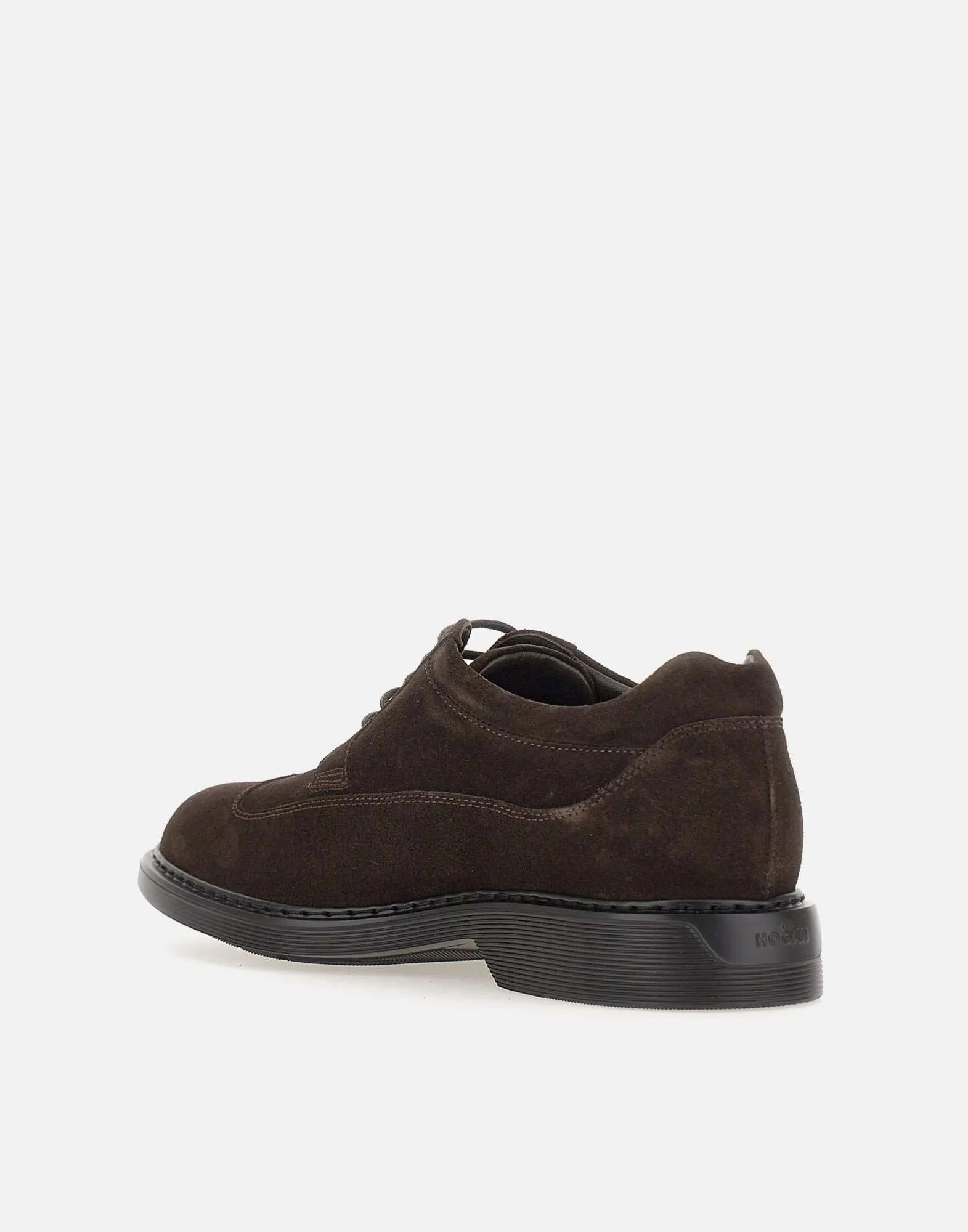 Brown Suede Lace-Up Derby Shoes