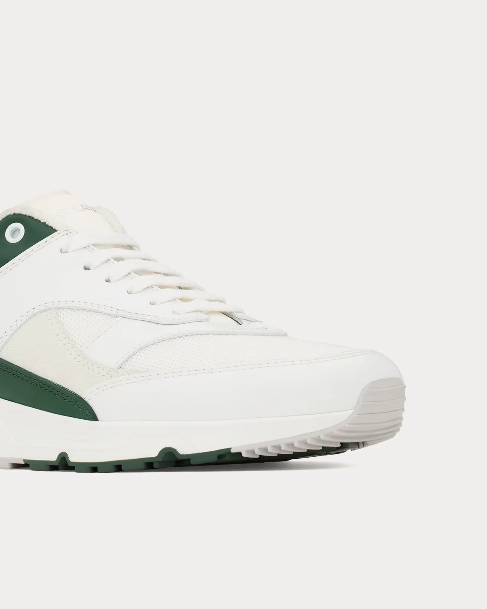 Bump Smooth Leather White / Dark Basil Low Top Sneakers