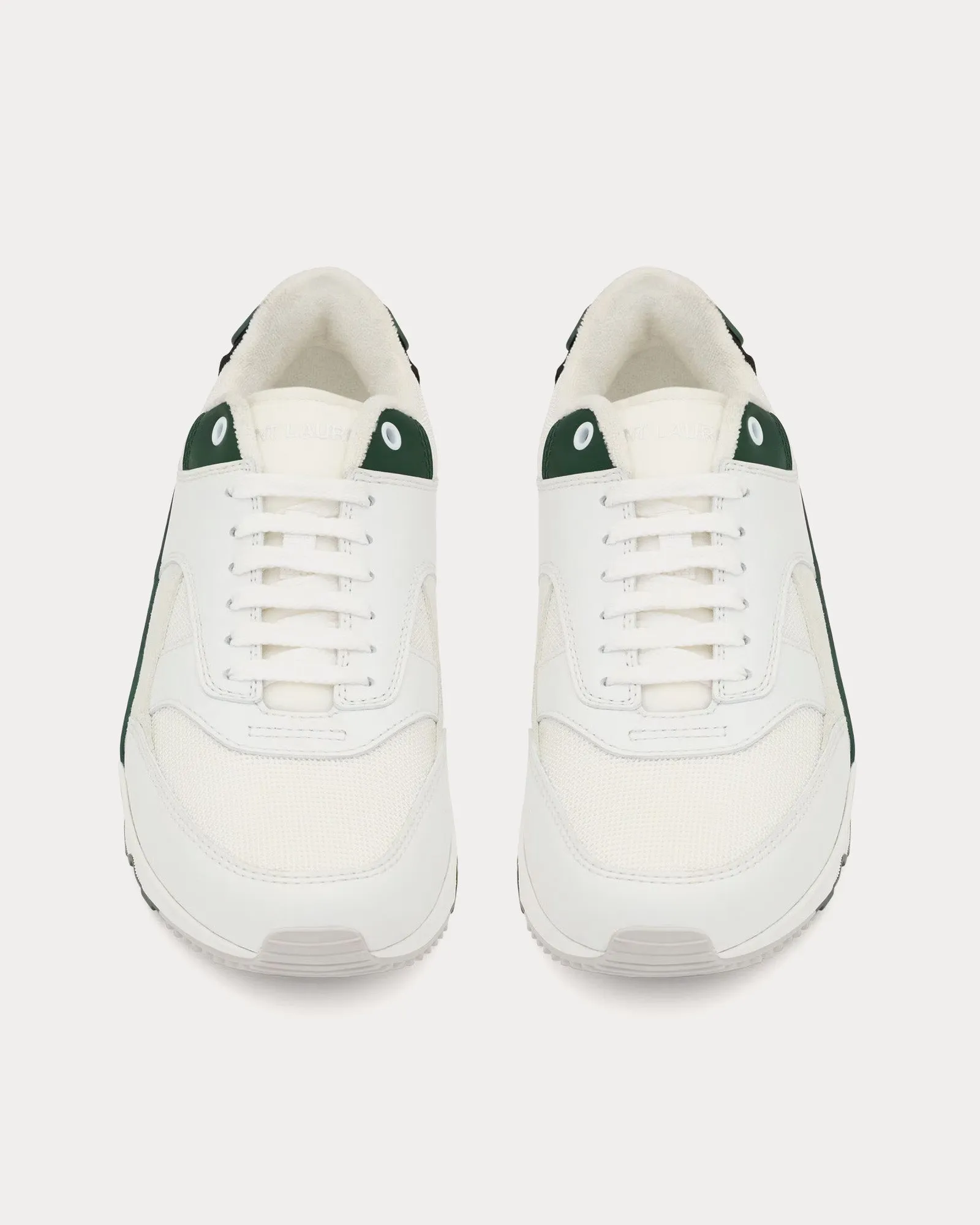 Bump Smooth Leather White / Dark Basil Low Top Sneakers