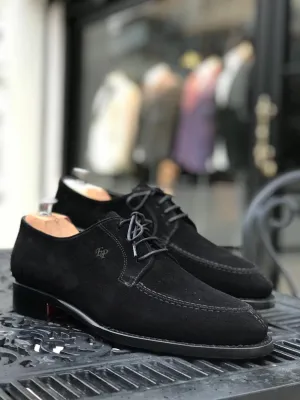 Buy Handmade Black Suede Leather Derby Shoes by GentWith.com