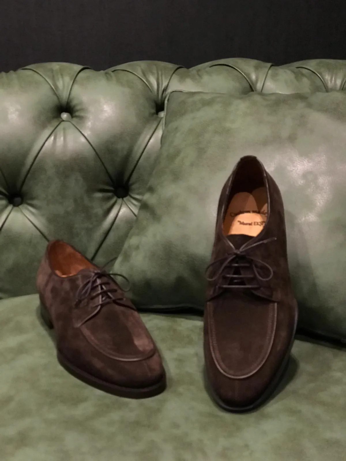 Buy Handmade Brown Suede Leather Derby Shoes by GentWith.com