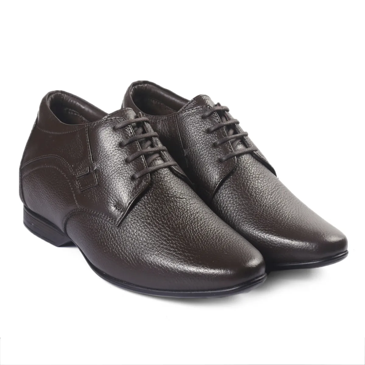 BXXY 3 Inch Elevator Formal Faux Leather Derby Shoes For Men