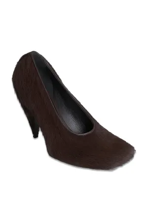 Chocolate Soft Square Toe Pump