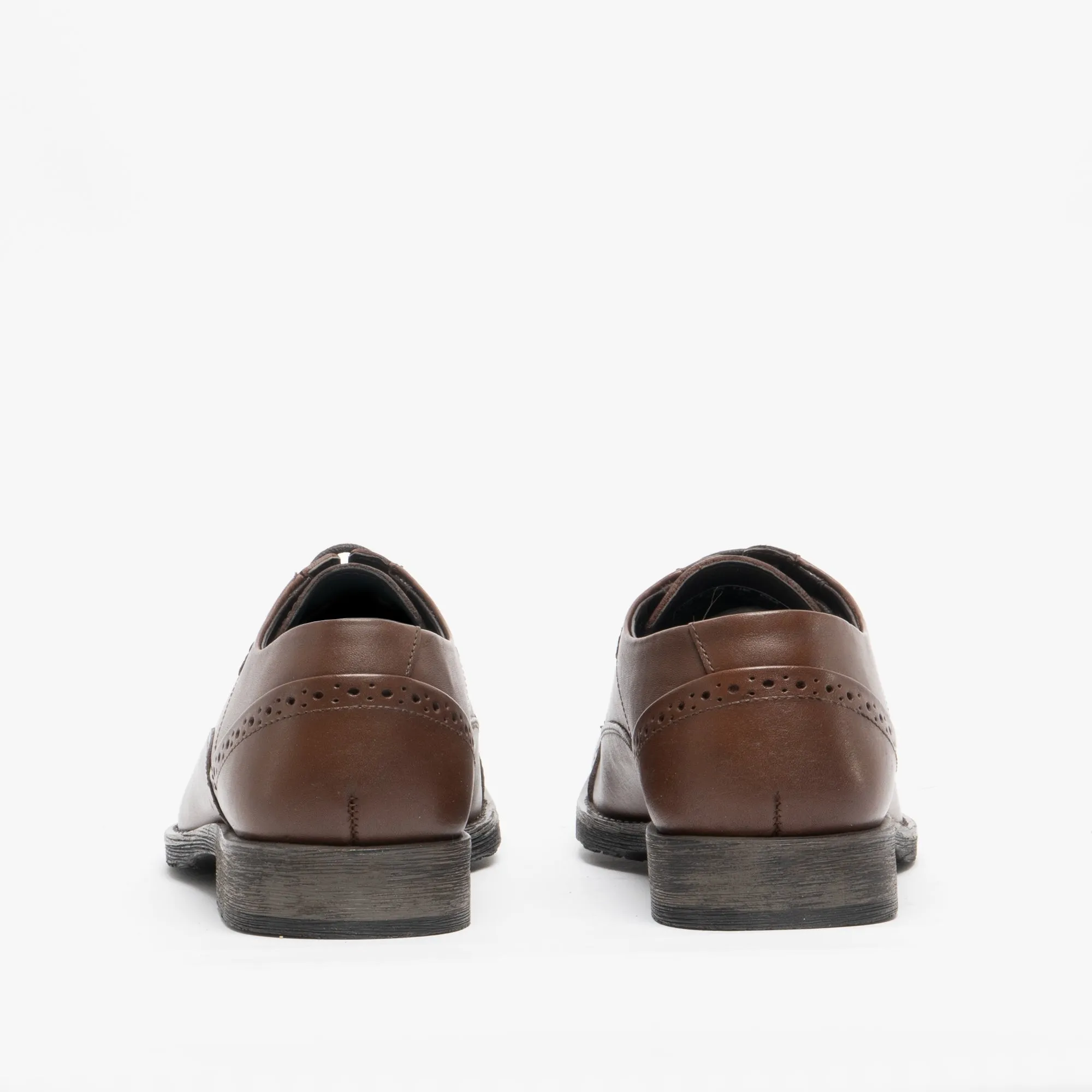 CRAIG LUGANDA Mens Leather Derby Shoes Brown