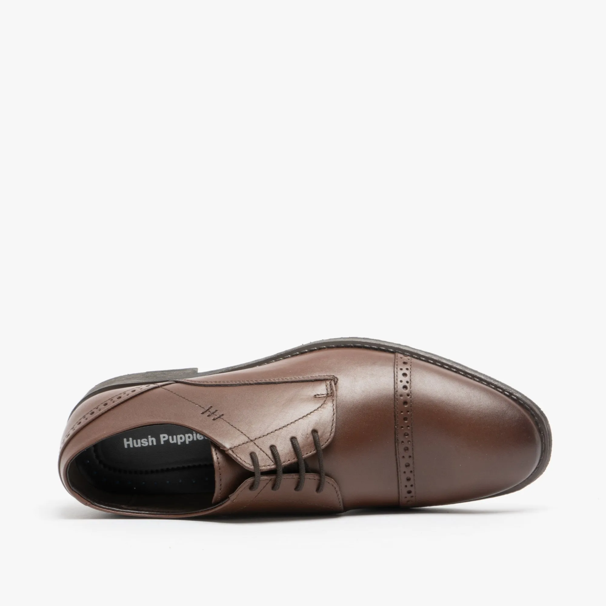 CRAIG LUGANDA Mens Leather Derby Shoes Brown