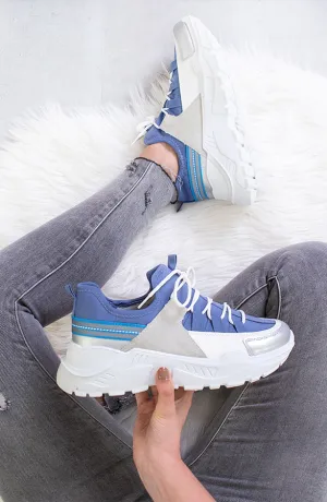 Dad Sneakers Jeansblauw