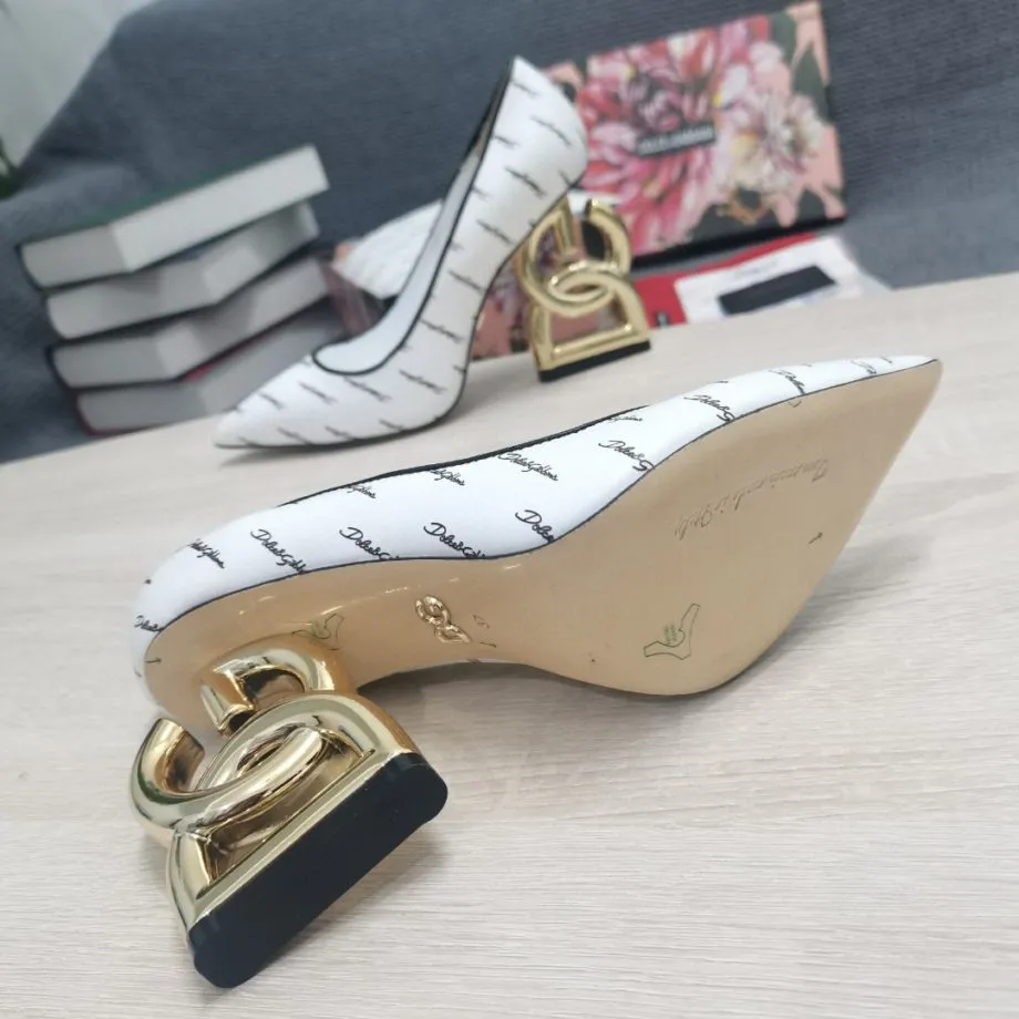 DolGa Patent Pumps With 3.5 Heel White For Women DG Shoes