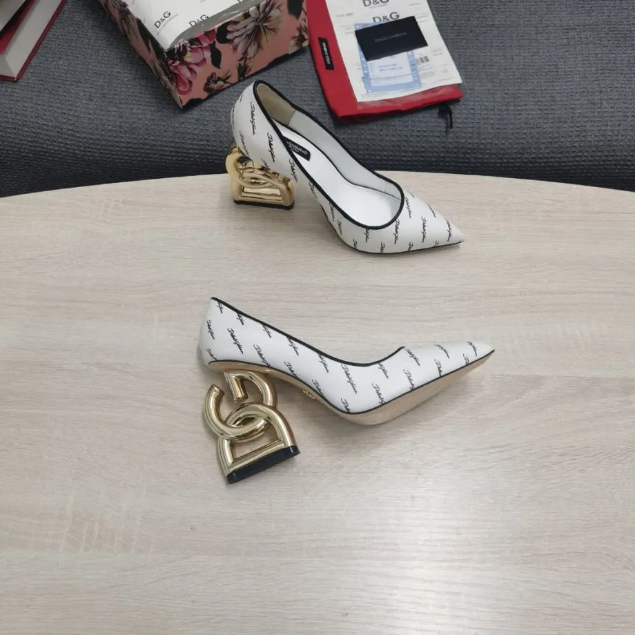 DolGa Patent Pumps With 3.5 Heel White For Women DG Shoes