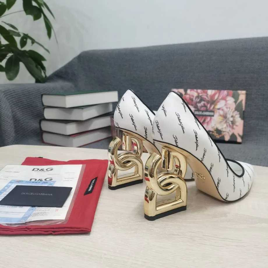 DolGa Patent Pumps With 3.5 Heel White For Women DG Shoes