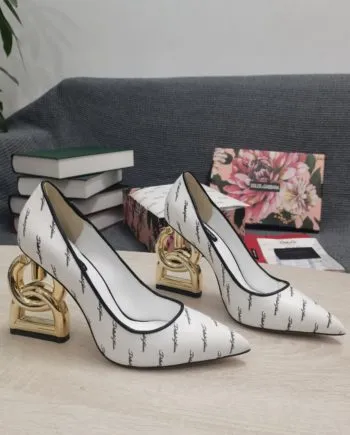 DolGa Patent Pumps With 3.5 Heel White For Women DG Shoes