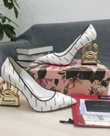 DolGa Patent Pumps With 3.5 Heel White For Women DG Shoes