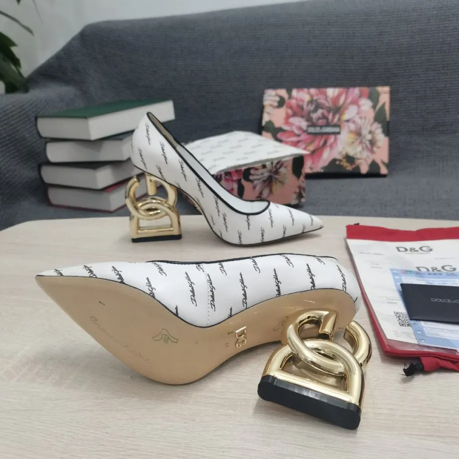 DolGa Patent Pumps With 3.5 Heel White For Women DG Shoes