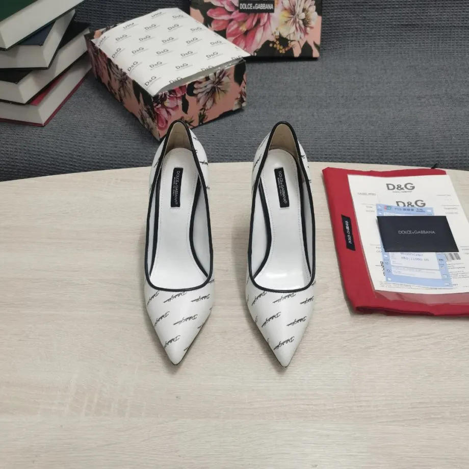 DolGa Patent Pumps With 3.5 Heel White For Women DG Shoes