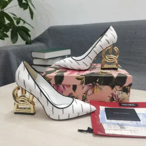 DolGa Patent Pumps With 3.5 Heel White For Women DG Shoes