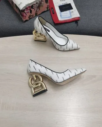 DolGa Patent Pumps With 3.5 Heel White For Women DG Shoes