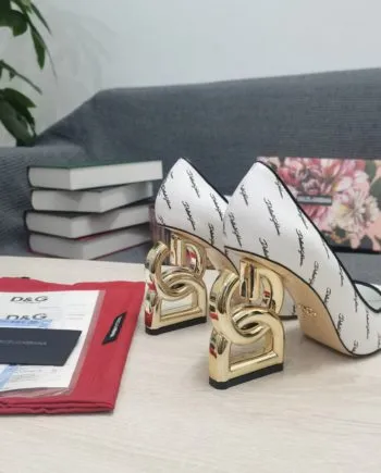 DolGa Patent Pumps With 3.5 Heel White For Women DG Shoes