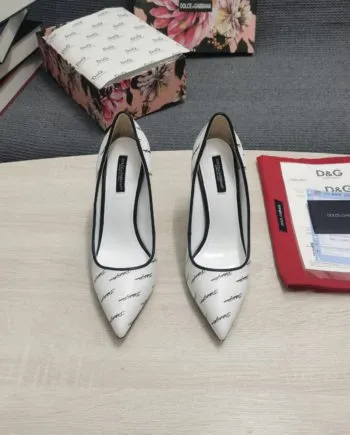 DolGa Patent Pumps With 3.5 Heel White For Women DG Shoes