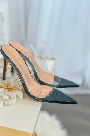 Double Clear Straps Pointy High Heels