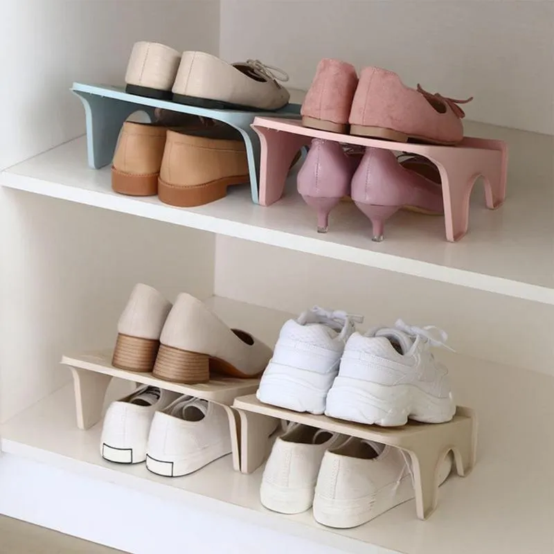 Double Shelf Small Shoe Holder for Closet