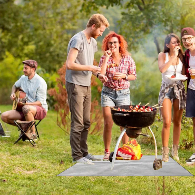 Fire Pit Square Mat for Wood Burner Fireproof Pad Deck Protector