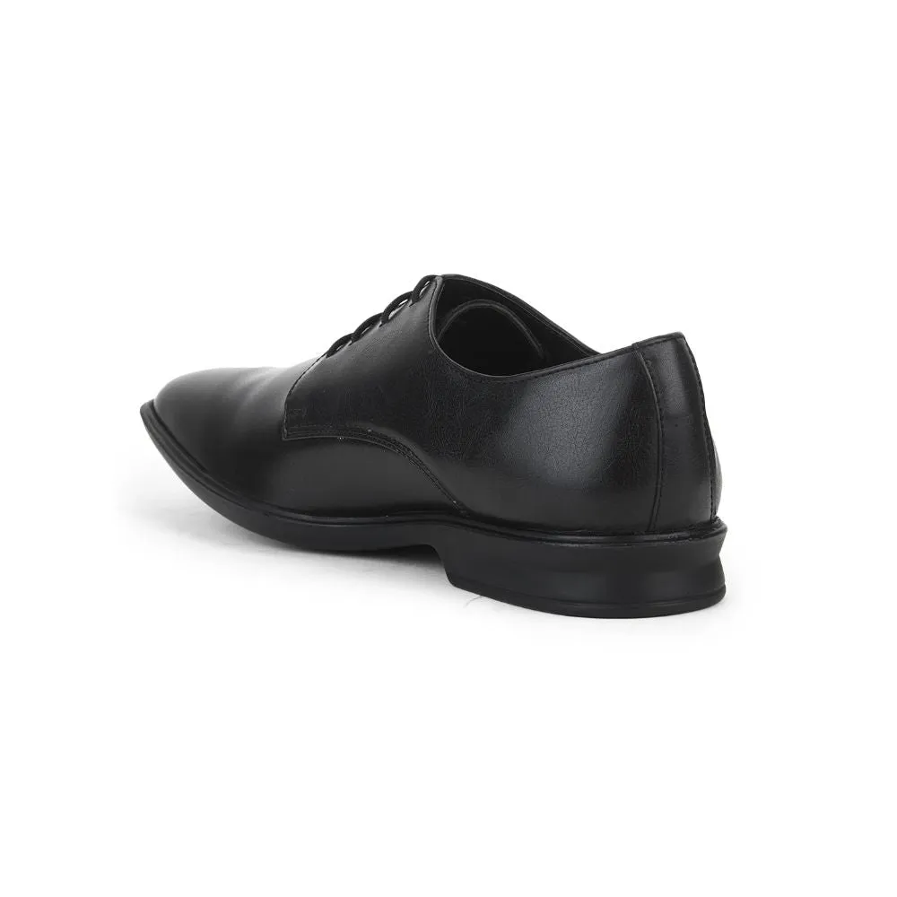 Fortune Black Formal Lace Up Derby Shoes For Men LUCIO-201 By Liberty