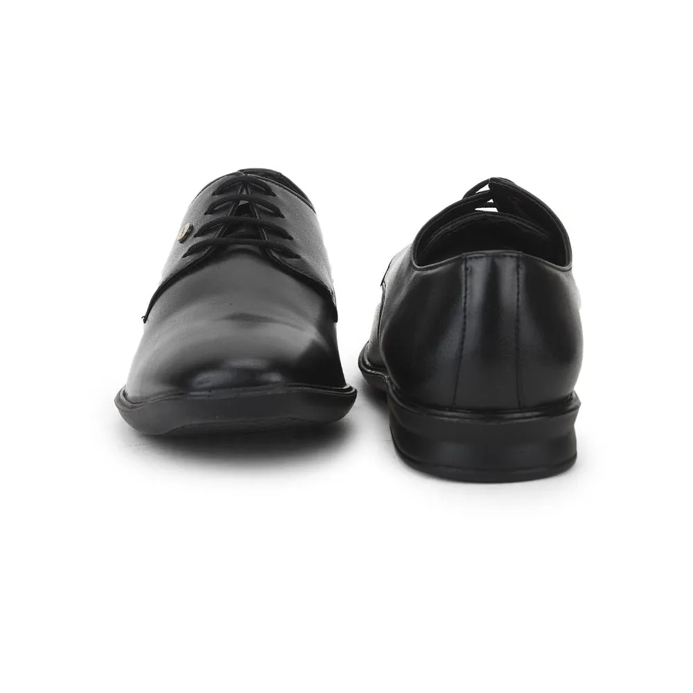 Fortune Black Formal Lace Up Derby Shoes For Men LUCIO-201 By Liberty