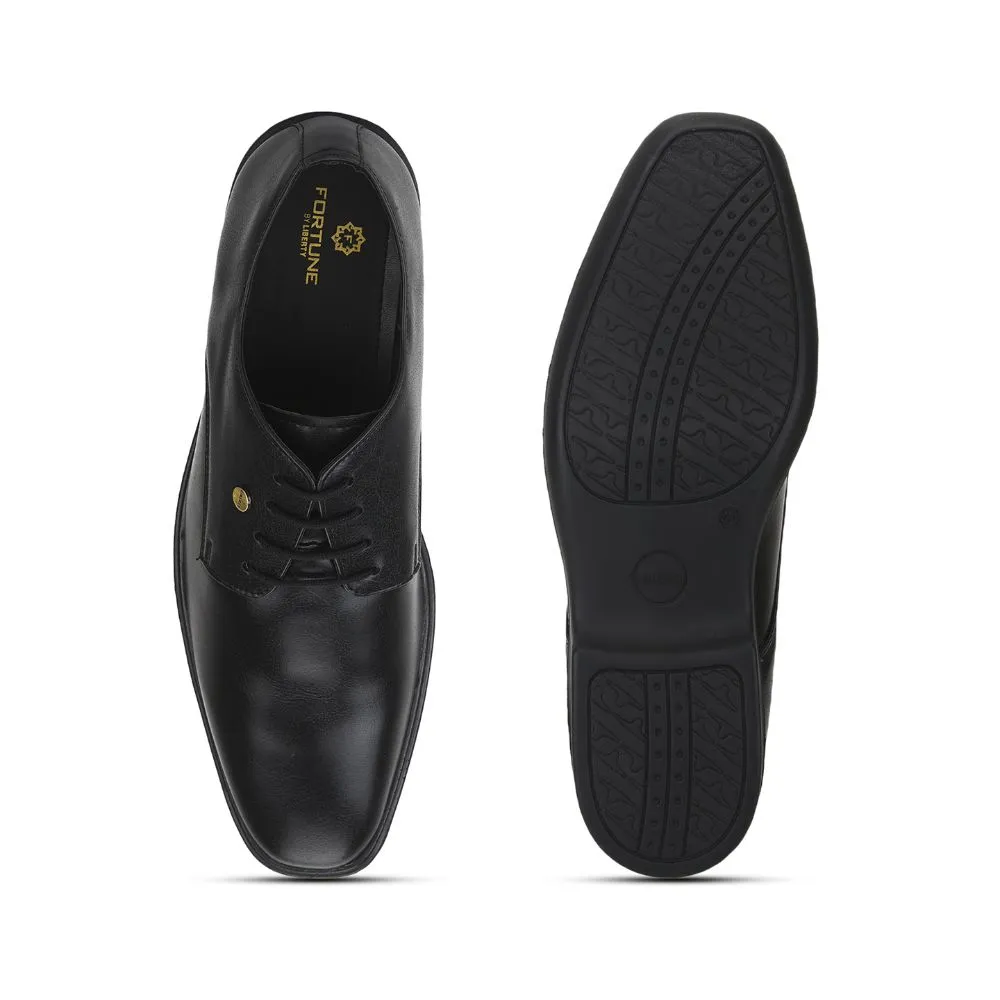 Fortune Black Formal Lace Up Derby Shoes For Men LUCIO-201 By Liberty