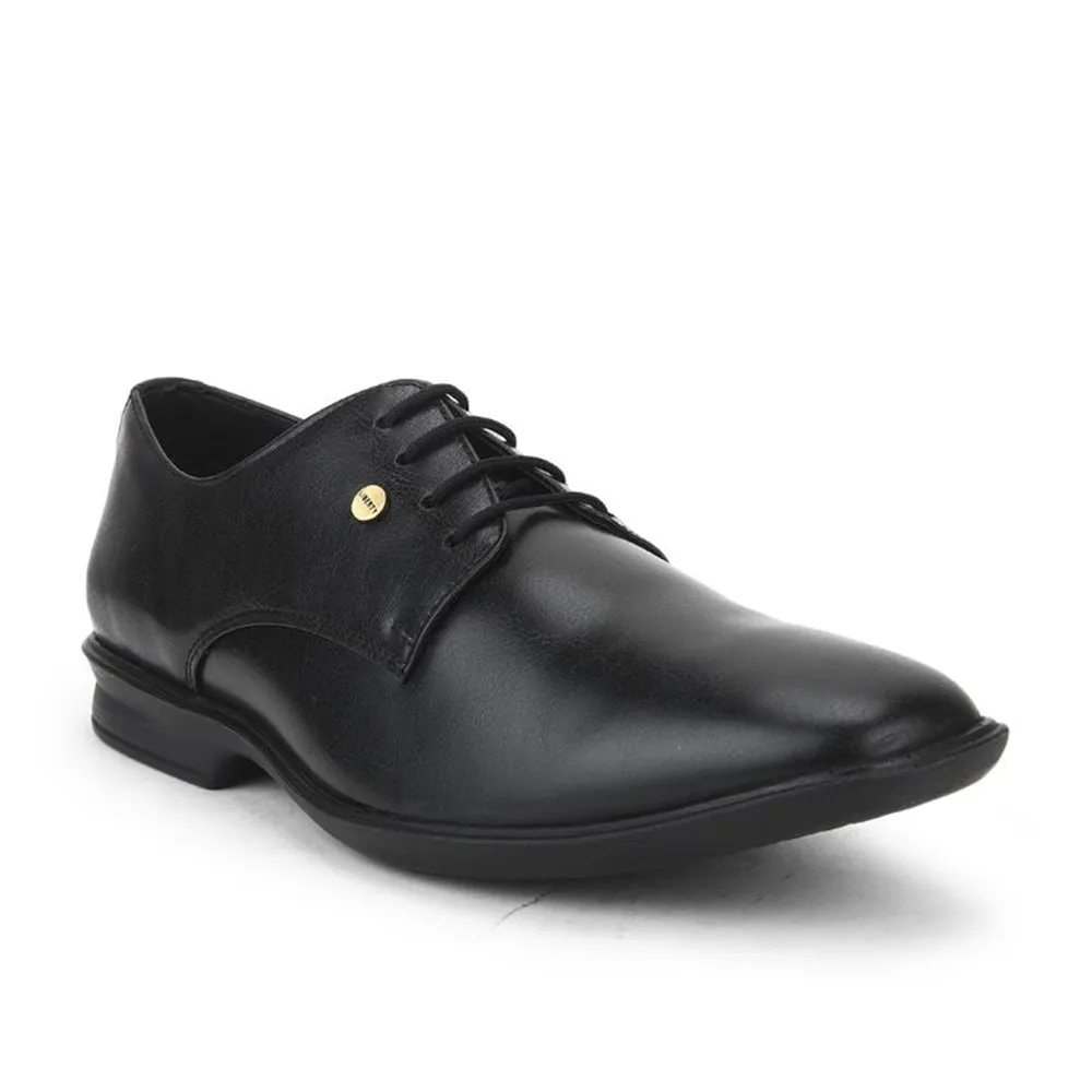 Fortune Black Formal Lace Up Derby Shoes For Men LUCIO-201 By Liberty